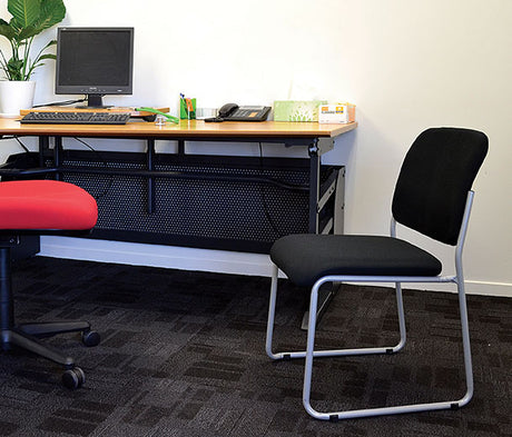 Buro Mario Visitor Chair-Meeting Room Furniture-Black-Assembled - Auckland/Christchurch-Commercial Traders - Office Furniture