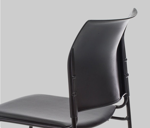 Buro Maxim Visitor Chair-Meeting Room Furniture-Black Seat Back-Assembled - Auckland And Christchurch-Black Frame-Commercial Traders - Office Furniture