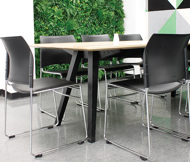 Buro Maxim Visitor Chair-Meeting Room Furniture-Black Seat Back-Assembled - Auckland And Christchurch-Black Frame-Commercial Traders - Office Furniture