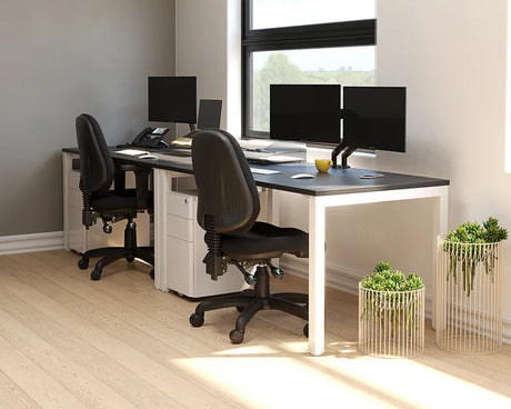 Cubit Desk-Desking-1200 x 600-Nordic Maple-Silver-Commercial Traders - Office Furniture