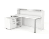 Cubit Reception Counter with Cubit Desk-Reception Furniture-White-White-White-Commercial Traders - Office Furniture