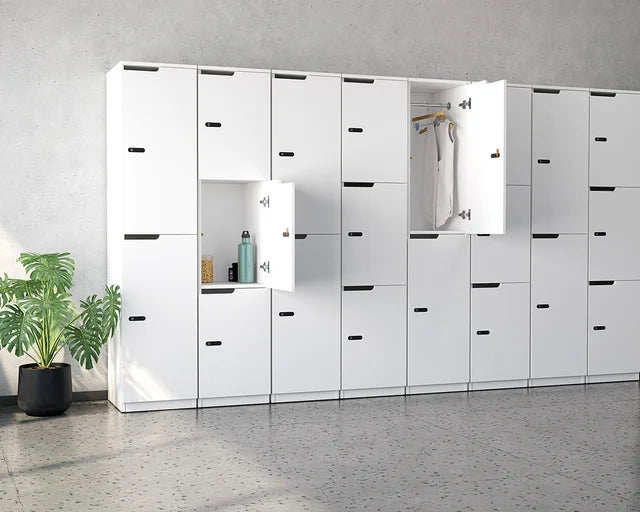 Cubit Lockers-Storage-2-Door-White-Commercial Traders - Office Furniture