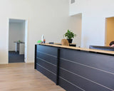Cubit Reception Counter with Cubit Workstation-Reception Furniture-White-White-Silver-Commercial Traders - Office Furniture