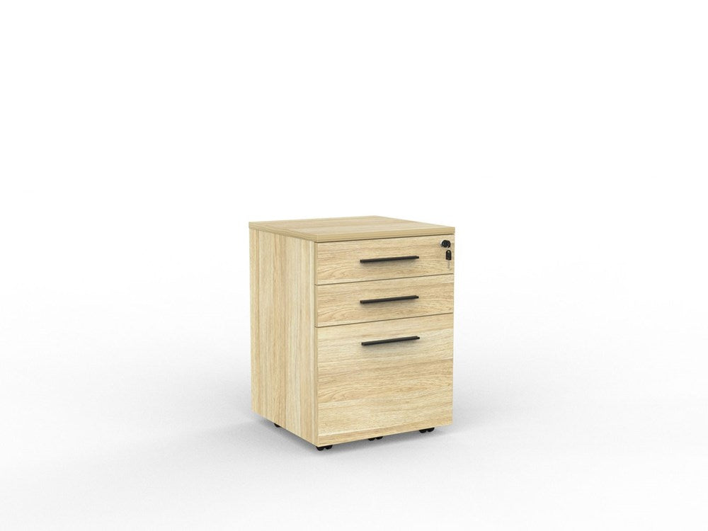 Cubit Under Desk Drawers-Storage-Atlantic Oak-2 Drawer and File-Black-Commercial Traders - Office Furniture