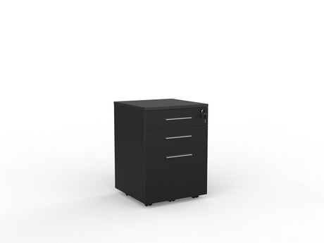 Cubit Under Desk Drawers-Storage-Black-2 Drawer and File-Silver-Commercial Traders - Office Furniture