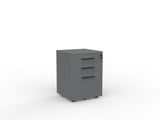 Cubit Under Desk Drawers-Storage-Silver-2 Drawer and File-Black-Commercial Traders - Office Furniture