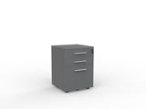 Cubit Under Desk Drawers-Storage-Silver-2 Drawer and File-White-Commercial Traders - Office Furniture