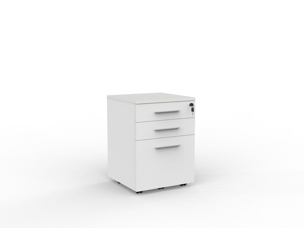 Cubit Under Desk Drawers-Storage-White-2 Drawer and File-Silver-Commercial Traders - Office Furniture