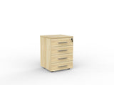 Cubit Under Desk Drawers-Storage-Atlantic Oak-4 Drawers-Silver-Commercial Traders - Office Furniture