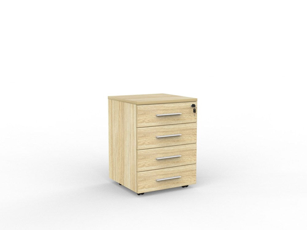 Cubit Under Desk Drawers-Storage-Atlantic Oak-4 Drawers-White-Commercial Traders - Office Furniture