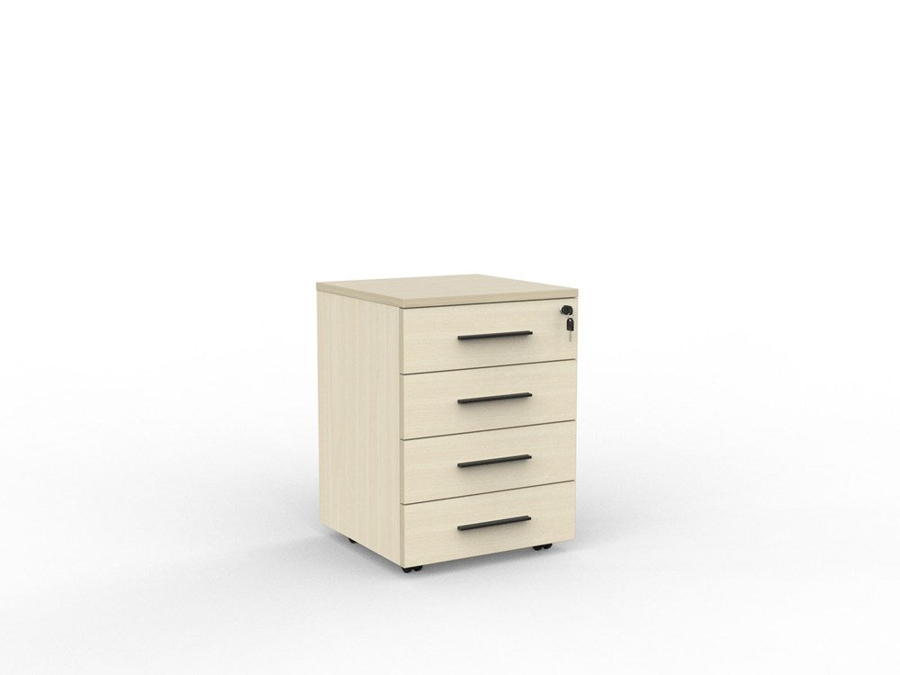 Cubit Under Desk Drawers-Storage-Nordic Maple-4 Drawers-Black-Commercial Traders - Office Furniture