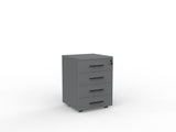 Cubit Under Desk Drawers-Storage-Silver-4 Drawers-Black-Commercial Traders - Office Furniture