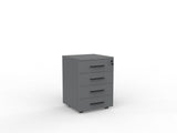 Cubit Under Desk Drawers-Storage-Silver-4 Drawers-Black-Commercial Traders - Office Furniture
