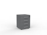 Cubit Under Desk Drawers-Storage-Silver-4 Drawers-White-Commercial Traders - Office Furniture