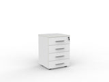 Cubit Under Desk Drawers-Storage-White-4 Drawers-Silver-Commercial Traders - Office Furniture