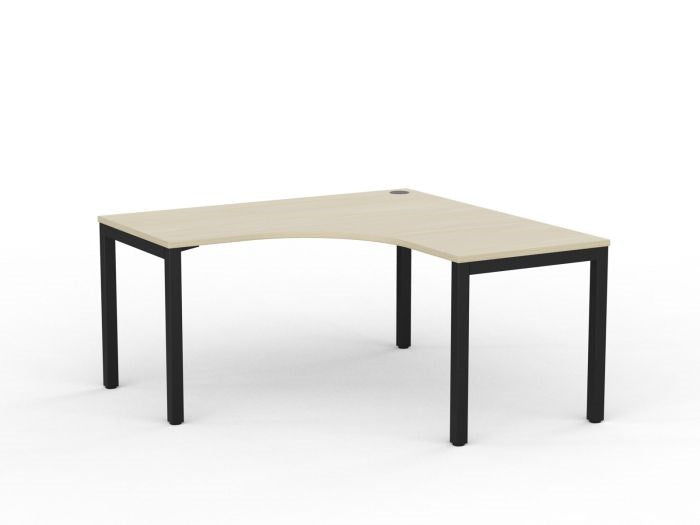 Cubit Corner Desk-Desking-1500 x 1500 x 700-Nordic Maple-Black-Commercial Traders - Office Furniture