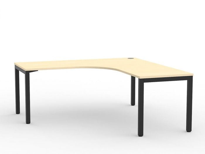 Cubit Corner Desk-Desking-1800 x 1800 x 700-Nordic Maple-Black-Commercial Traders - Office Furniture