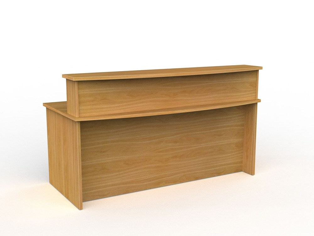 Ergoplan Bow Front Desk-Reception Furniture-Matching Hutch-No Return-Commercial Traders - Office Furniture