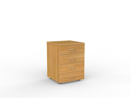 Ergoplan Under Desk Drawers-Storage-Tawa-4 Drawer-Non Locking-Commercial Traders - Office Furniture