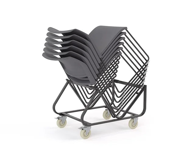 Mote Chair-Lunchroom Chairs-White-Skid Base - Silver-Commercial Traders - Office Furniture