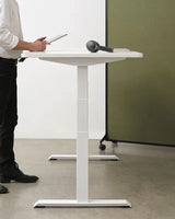 Haven Electric Standing Desk - Rectangular Top-Desking-1200 x 700-White-Black-Commercial Traders - Office Furniture