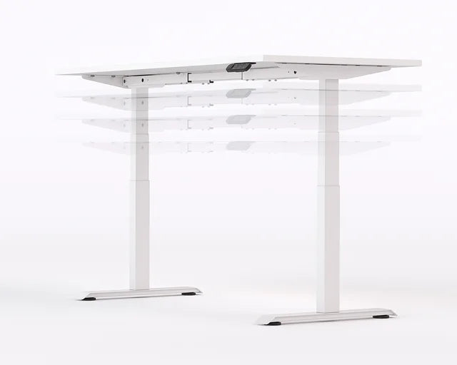 Haven Electric Standing Desk - Rectangular Top-Desking-1200 x 700-White-Black-Commercial Traders - Office Furniture