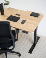 Haven Electric Standing Desk - Radius Top-Desking-1200 x 700-White-Black-Commercial Traders - Office Furniture