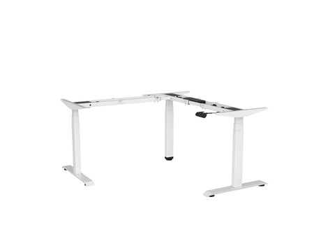 Haven Electric Corner Workstation (3 Column) - Frame Only-Desking-1400 - 1900-White-Commercial Traders - Office Furniture