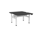 Haven Electric Double Sided Desk - Radius Top-Desks-1200 x 700-Black-White-Commercial Traders - Office Furniture