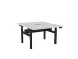 Haven Electric Double Sided Desk - Scallop & Radius Top-Desks-1200 x 700-White-Black-Commercial Traders - Office Furniture