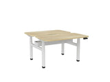 Haven Electric Double Sided Desk - Scallop & Radius Top-Desks-1200 x 700-Atlantic Oak-White-Commercial Traders - Office Furniture