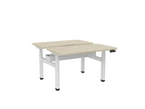 Haven Electric Double Sided Desk - Scallop & Radius Top-Desks-1200 x 700-Nordic Maple-White-Commercial Traders - Office Furniture