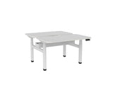 Haven Electric Double Sided Desk - Scallop & Radius Top-Desks-1200 x 700-White-White-Commercial Traders - Office Furniture