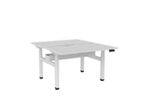 Haven Electric Double Sided Desk - Scallop Top-Desks-1200 x 700-White-White-Commercial Traders - Office Furniture