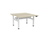 Haven Electric Double Sided Desk - Rectangular Top-Desks-1200 x 700-Nordic Maple-White-Commercial Traders - Office Furniture