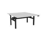Haven Electric Double Sided Desk - Rectangular Top-Desks-1500 x 800-White-Black-Commercial Traders - Office Furniture