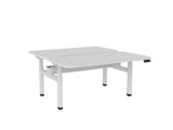 Haven Electric Double Sided Desk - Radius Top-Desks-1500 x 800-White-White-Commercial Traders - Office Furniture