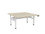 Haven Electric Double Sided Desk - Scallop & Radius Top-Desks-1500 x 800-Nordic Maple-White-Commercial Traders - Office Furniture