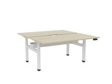 Haven Electric Double Sided Desk - Scallop Top-Desks-1500 x 800-Nordic Maple-White-Commercial Traders - Office Furniture