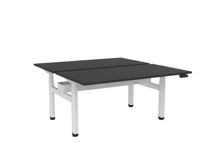 Haven Electric Double Sided Desk - Rectangular Top-Desks-1500 x 800-Black-White-Commercial Traders - Office Furniture