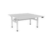 Haven Electric Double Sided Desk - Rectangular Top-Desks-1500 x 800-White-White-Commercial Traders - Office Furniture