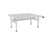 Haven Electric Double Sided Desk - Radius Top-Desks-1600 x 800-White-White-Commercial Traders - Office Furniture