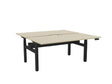 Haven Electric Double Sided Desk - Scallop Top-Desks-1600 x 800-Nordic Maple-Black-Commercial Traders - Office Furniture
