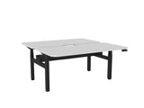 Haven Electric Double Sided Desk - Scallop & Radius Top-Desks-1600 x 800-White-Black-Commercial Traders - Office Furniture