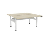 Haven Electric Double Sided Desk - Scallop & Radius Top-Desks-1600 x 800-Nordic Maple-White-Commercial Traders - Office Furniture