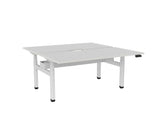 Haven Electric Double Sided Desk - Scallop Top-Desks-1600 x 800-White-White-Commercial Traders - Office Furniture