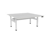 Haven Electric Double Sided Desk - Rectangular Top-Desks-1600 x 800-White-White-Commercial Traders - Office Furniture