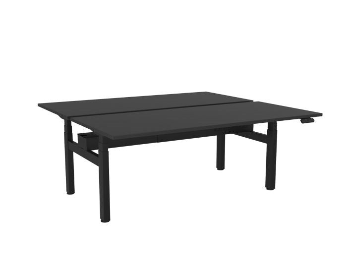 Haven Electric Double Sided Desk - Rectangular Top-Desks-1800 x 800-Black-Black-Commercial Traders - Office Furniture