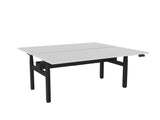 Haven Electric Double Sided Desk - Rectangular Top-Desks-1800 x 800-White-Black-Commercial Traders - Office Furniture