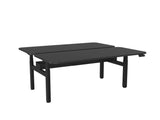 Haven Electric Double Sided Desk - Radius Top-Desks-1800 x 800-Black-Black-Commercial Traders - Office Furniture